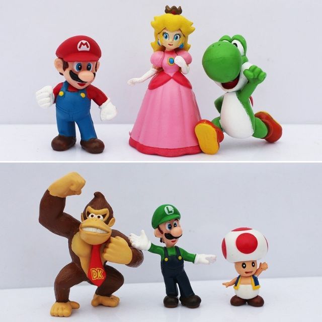 สินค้าขายดี-โมเดลมาริโอ้เซ็ต6ตัวใหญ่-marioworld-ของเล่น-ของสะสม-โมเดล-kid-toy-model-figure