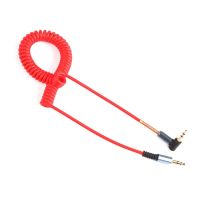 3.5mm Male to Male Audio Cable Flexible Spring Elbow 1M Aux Line Laptop DVD