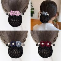 New nurse stewardess special hairpin hotel bank work lady head flower Korean version flower dish hair net pocket