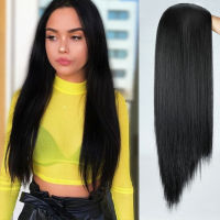 Long Straight Synthetic Wigs 24 inch Natural Black Cosplay Wigs Heat Resistant Wigs For American Women