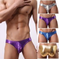 [COD] Mens underwear bronzing imitation leather patent stage performance catwalk mens briefs TJSJ a dropshipping