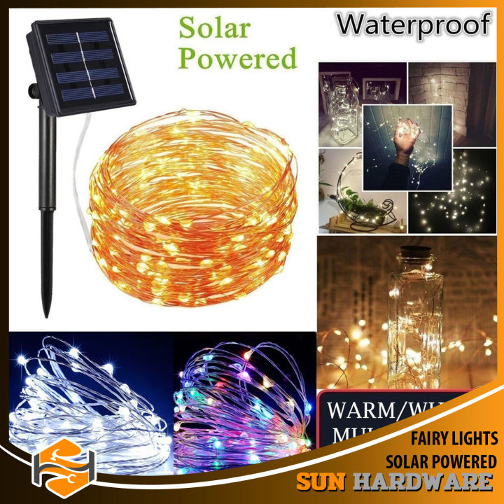 Set of 2 Solar String Lights 10m 100LED, IP65 Waterproof Fairy