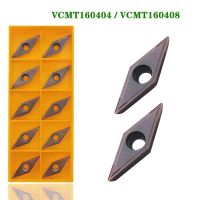 10pcs VCMT160404 VCMT160408 VP15TF US735 UE6020 คาร์ไบด์แทรกเครื่องกลึง CNC เครื่องมือกลึงโลหะ VCMT Blade Machine Cutter เครื่องมือ