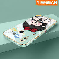 YIWESAN เคสสำหรับ Huawei Y9 2019ลายการ์ตูนโชคดีหิมะสีขาวเคสมือถือดีไซน์ใหม่สี่เหลี่ยมเคสบางลวดลายชุบบางกล้องฝาปิดเลนส์กันกระแทกเคสนิ่ม