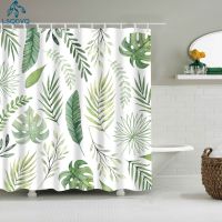 【Bathroom sale】 TropicalPlant LeafCactus ม่านอาบน้ำผ้าม่านห้องน้ำ FrabicPolyester ม่านห้องน้ำพร้อมตะขอ