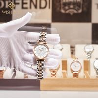 100Original WISHDOIT นาฬิกาข้อมือผู้หญิง กันน้ำ สายสเตนเลส สีขาวทองเงิน Watch for Women Original Waterproof Stainless Steel SilverGold Fashion Trend Watches High Quality Quartz og Elegant Ladies Wristwatch Luxury nd Authentic Free with