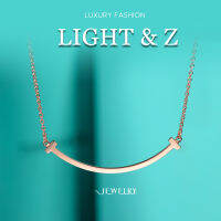 LIGHT &amp; Z การจับคู่สีที่เรียบง่ายไทเทเนียมเหล็กจี้เพชรเงินสเตอร์ลิงสร้อยคอหรูหราแนวโน้มแฟชั่นผู้ชายและผู้หญิงคู่ Clavicle Chain