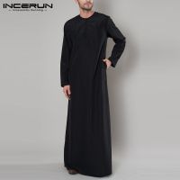 【CW】 Arabic Muslim Kaftan Men Sleeve Loose Abaya Robes Saudi Arabia Dubai Jubba Thobe 2023
