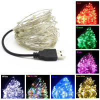 1510เมตร USB ไฟ Led เชือกกลางแจ้งในร่มกันน้ำมาลัย Led นางฟ้าตกแต่งสำหรับวันหยุดปีใหม่โคมไฟต้นคริสต์มาส