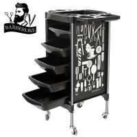 Salon 5 Drawer Trolley Cart on Wheels Multifunction Hair Stylist Rolling Cart Professional Hairdresser Hair Dye Storage Tools