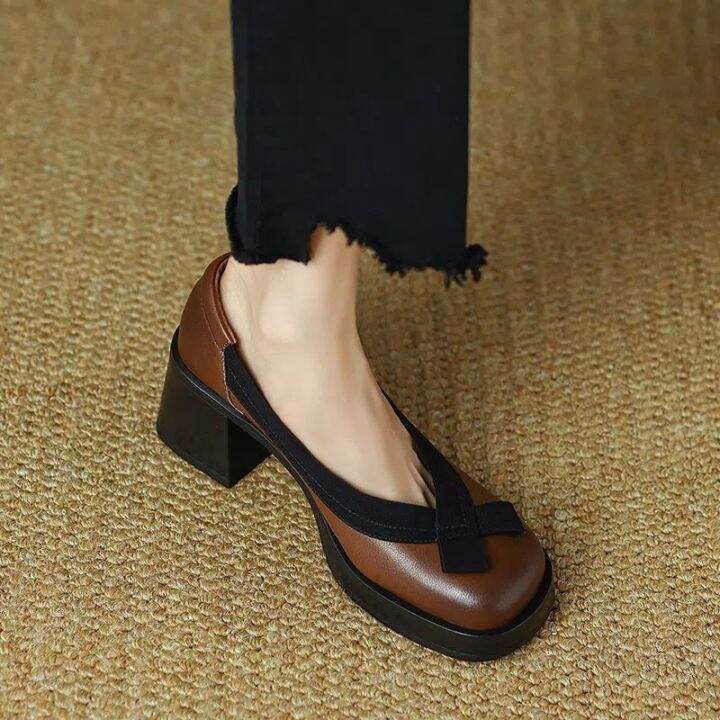 ∏ ☈ Autumn New Brown Mary Jane Shoes Women To Restore Ancient Ways