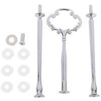 1set 3 Tier Cake Plate Stand Heavy Metal Center Handle Fitting Hardware Rod