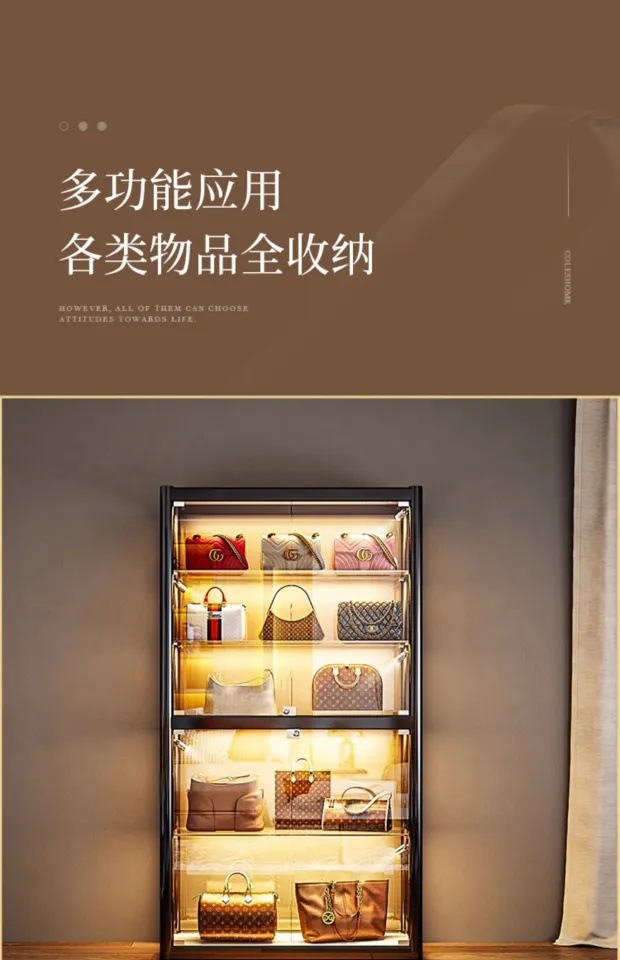 Men＆Joni luxury bag storage cabinet home perfume glass door luxury display  shelf