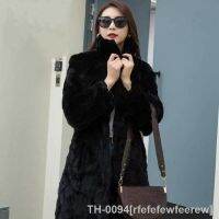 ◇✖ rfefefewfeerew Inverno Versão Feminino Real Fur Jacket Longo Casaco Stand-Up Collar Long-Sleeved Casacos Moda W255