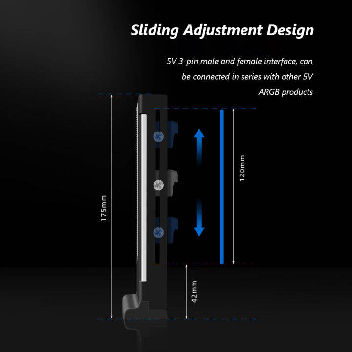 แนวตั้ง-gpu-สนับสนุนสีสัน5v-a-rgb-วงเล็บคอมพิวเตอร์การ์ดวิดีโอกราฟิกส์ขาตั้ง-gpu-ผู้ถือ