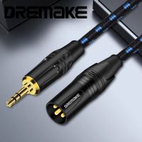 DREMAKE XLR to 3.5mm Aux Audio Cable Unbalanced 3.5mm 1/8 Inch Male to XLR 3-Pin Male Adapter Auido Cord for PC Phones Amplifier