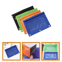 ஐ✵۞ 4 Pcs Loose Leaf Stationery Bag Ring Binder Pouch Pouches File Holder Plastic Zipper Pockets 3 Document Bags Blinder