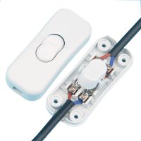 Light Switch White 110 -250V Inline ON/OFF Table Desk Lamp Cord Cable Toggle Rocker Switches Control For LED Lighting