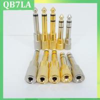 QB7LA Shop 2 3 pole 6.35mm 6.5 Male to 3.5mm Female mono stereo connector Jack Headphone Adapter Converter Audio Plug Gold plated Amplifier