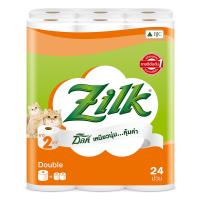 ZILK กระดาษชำระ ZILK DOUBLE ROLL แพ็ค24 TOILET TISSUE ZILK DOUBLE ROLL PACK 24 กระดาษทิชชู่ อุปกรณ์ทำความสะอาด ของใช้ภายในบ้าน