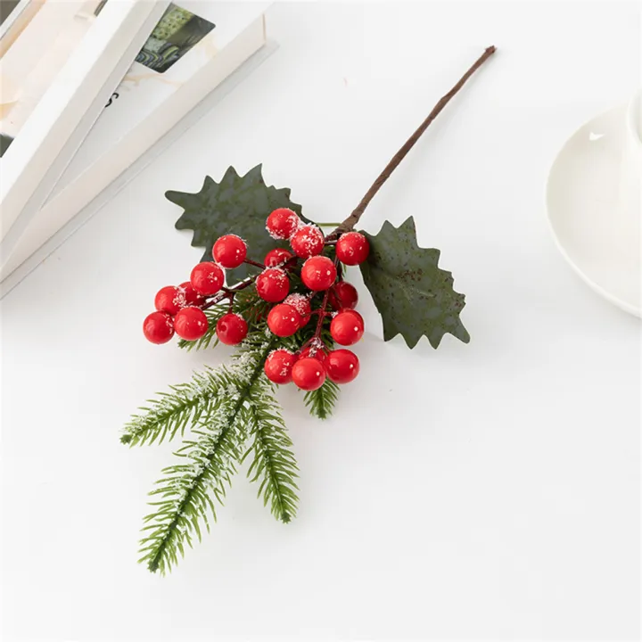 xmas-party-decorations-holiday-pine-stems-red-berry-christmas-decorations-simulation-pine-picks-fake-berry-plant