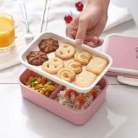 ﹉ Portable Hermetic Lunch Box 2 Layer Grid Children Student Bento Box Leakproof Microwavable Prevent Odor School Fruit Container