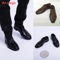 1/6 Scale Male Round Toe Suit Shoes Model Soldier Solid Leather Shoes Fit 12 Detachable Feet Action Figure Body Dolls Collect