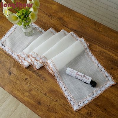 Home Decorative 30x80cm Cheap White Japanese Table Runner Household Lovely Polyester Linen Mesh TV Stands Caninet Cover