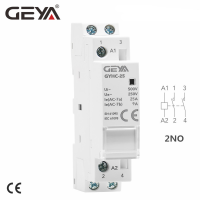 Din Rail อัตโนมัติ Modular ในครัวเรือนคอนแทค AC220V 2P 16A 20A 25A 2NC 1NO1NC 5060Hz