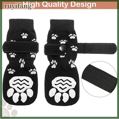 ruyifang 4pcs PET Dog Shoes ถุงเท้ากลางแจ้งในร่มกันน้ำไม่ลื่นรองเท้าสุนัขแมวถุงเท้า PET PAW Protector สำหรับสุนัขขนาดกลางขนาดเล็ก