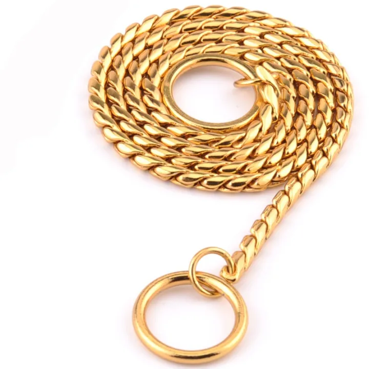 7 Size Gold Silver Stainless Steel P Chain Snake Chain Dog Harness