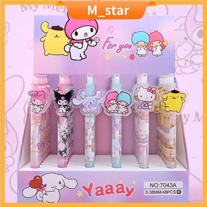 Pulpen Mekanik Pulpen Gel 0.38mm Kartun Anime Sanrio Mymelody Kuromi ...