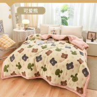 [COD] Super factory knitted bean velvet double-sided dual-use spring and autumn quilt winter core single double home dormitory hotel gift