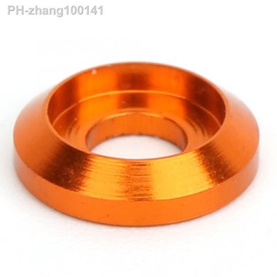 20Pcs M3x8x2 Aluminum Alloy Cap Head Screw Washer Colorful Orange Anodizing Countersunk Conical Gasket For M3 Hex Socket Screw