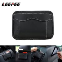 卐❖♞ Cards Mobile Phone Collecting Sticky Bag Car Storage Box Interior Accessories Universal Car Pouch Bags Organizer PU Leather