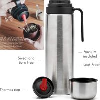 1000Ml Double Wall Stainless Steel Vacuum Insulated Termos Lid Mug With Handle Yerba Thermos Mate Bottle Thermos For Mate Cup