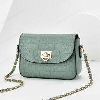 geegostudio Crocodile Embossed Square Bag, Simple Buckle Decor Shoulder Bag With Chain Strap For Work