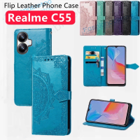 เคสโทรศัพท์หนังสำหรับ Realme C55 Nfc 55 RealmeC55กระเป๋าสตางค์ฝาหลังแม่เหล็กกันกระแทก