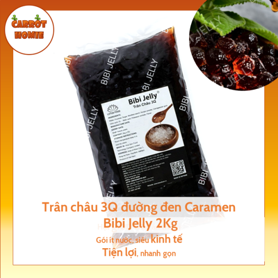 Trân châu 3q bibi jelly caramen đường đen 2kg mềm giai béo ngậy hấp dẫn - ảnh sản phẩm 1