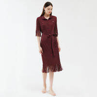 ใหม่ผู้หญิงอารมณ์ Slim Fringed จีบ Dress