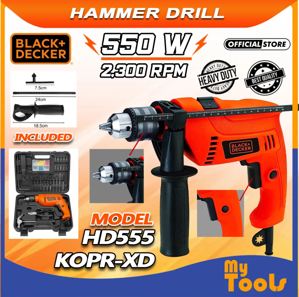 Buy Black+Decker 13mm 550W Variable Speed Hammer Drill, HD555