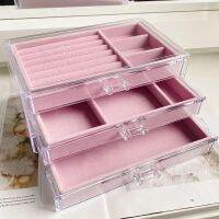 【hot】☞▨♠  New Three-Layer Storage Organizers Earring Rings Necklace Large Holder