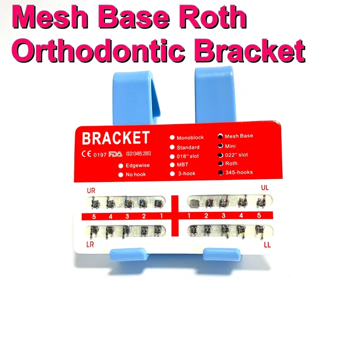 Ortho Module Red 10Packs Red Card Ortho Mesh Base Roth 345 Hooks 0.022 Metal Bracket ...