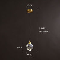 220V110V Modern Pendant Lights Bedroom Led Full Brass Crystal Nordic Lamp Luminaire Suspension Decoration Salon Hanging Lamps