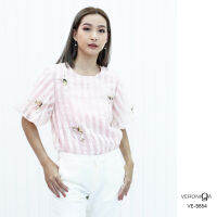 VERONIQA Blouse VE-B854 ปริ้นท์เบิร์นเอ้าท์ แขนสั้น IGPU22-3