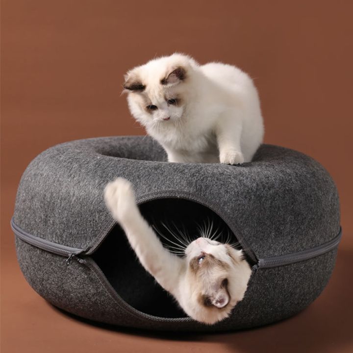 ของเล่นคอนโดอุโมงค์แมวถอดออกได้-คอนโดของเล่นสำหรับผลิตภัณฑ์สัตว์เลี้ยงระดับโลกพร้อมช่องแอบมองนุ่มๆ