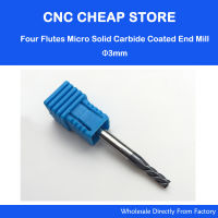 5Pcslot 4F Four Flutes Micro Solid Carbide End Mill CNC Milling Cutter Cutting Bits HRC55 Steel Milling 4*3*8*50mm