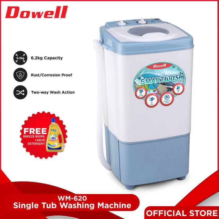 Dowell WM620 Single Tub Washing Machine with FREE Breeze 900ml Liquid Detergent Lazada PH