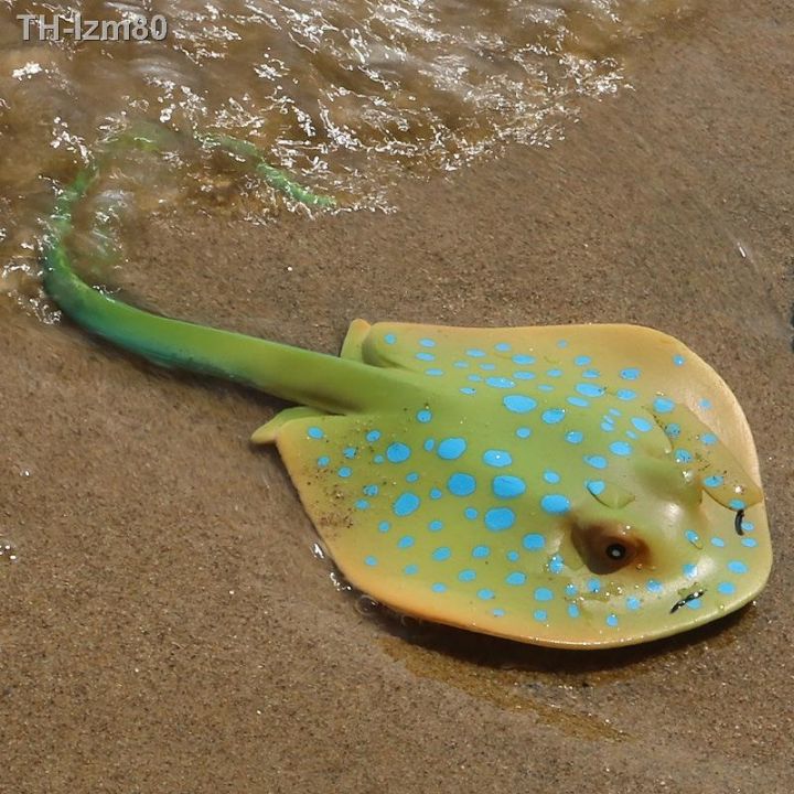 ของขวัญ-จำลองสัตว์ทะเลรุ่นเด็กทารกความรู้ความเข้าใจของเล่น-blue-spotted-stingray-ray-ปลาปีศาจปลาตกแต่ง