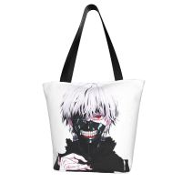 เคน Kaneki หน้ากากกระเป๋าช้อปปิ้งโตเกียวปอบ Streetwear นักเรียนกระเป๋าถือเป็นกลุ่มสไตล์ถุงโพลีเอสเตอร์